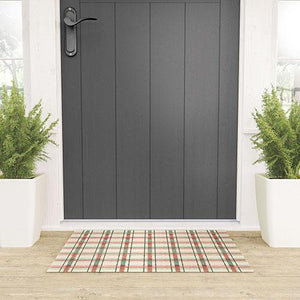 "Ole Ivory Christmas Tartan" Welcome Mat (DS)