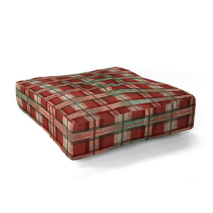"Ole Red Christmas Tartan" Floor Pouf Pillow Square (DS)