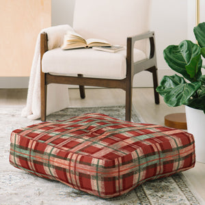 "Ole Red Christmas Tartan" Floor Pouf Pillow Square (DS)