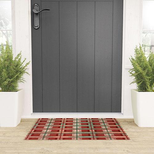 "Ole Red Christmas Tartan" Welcome Mat (DS)