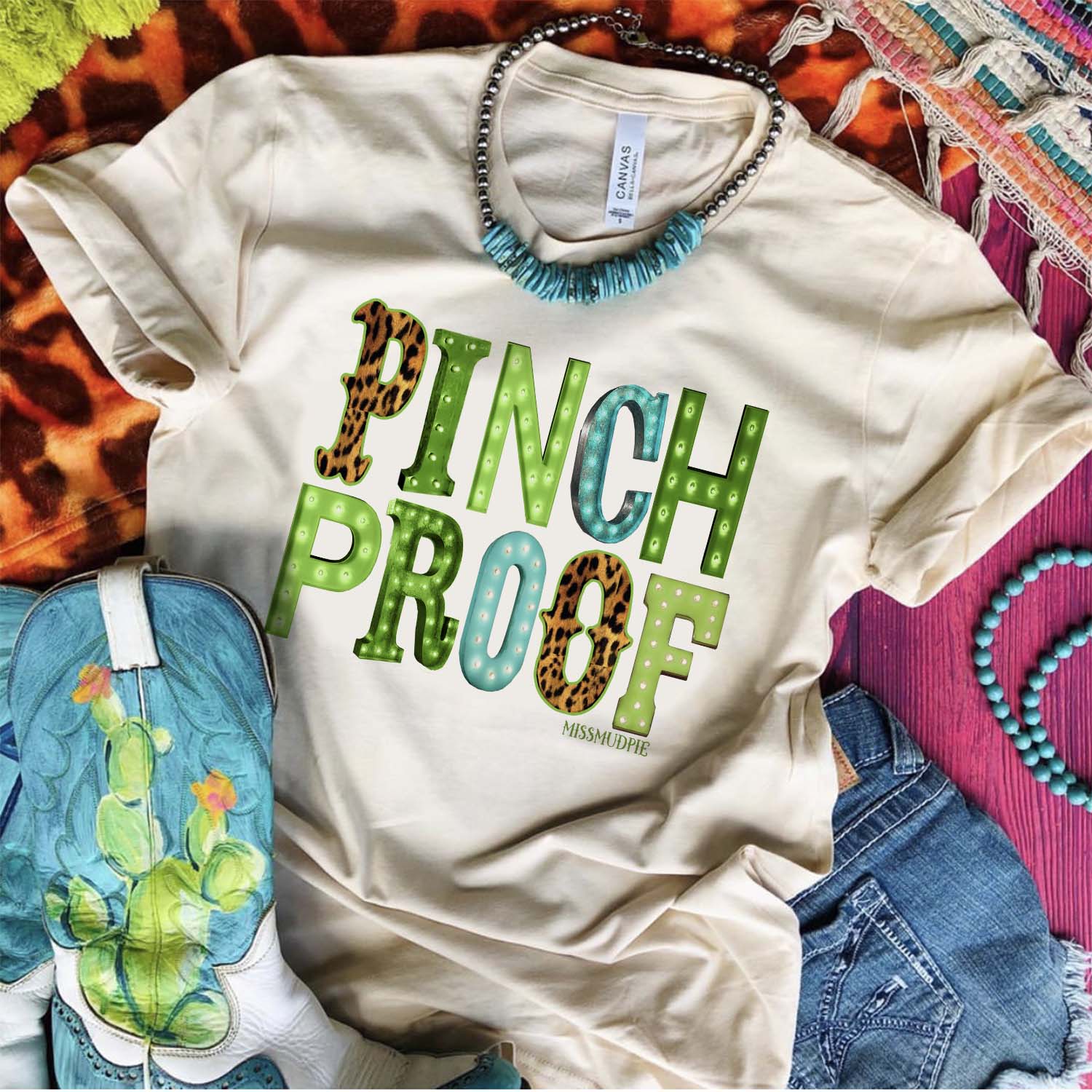 Pinch Proof Marquee Letters Graphic Tee (made 2 order) LC