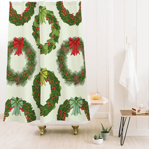 "Ole Christmas Wreaths" Shower Curtain (DS)