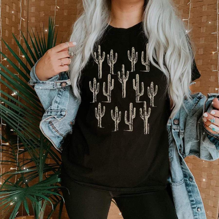 Cacti Patch Cactus Print Graphic Tee (made 2 order) LC