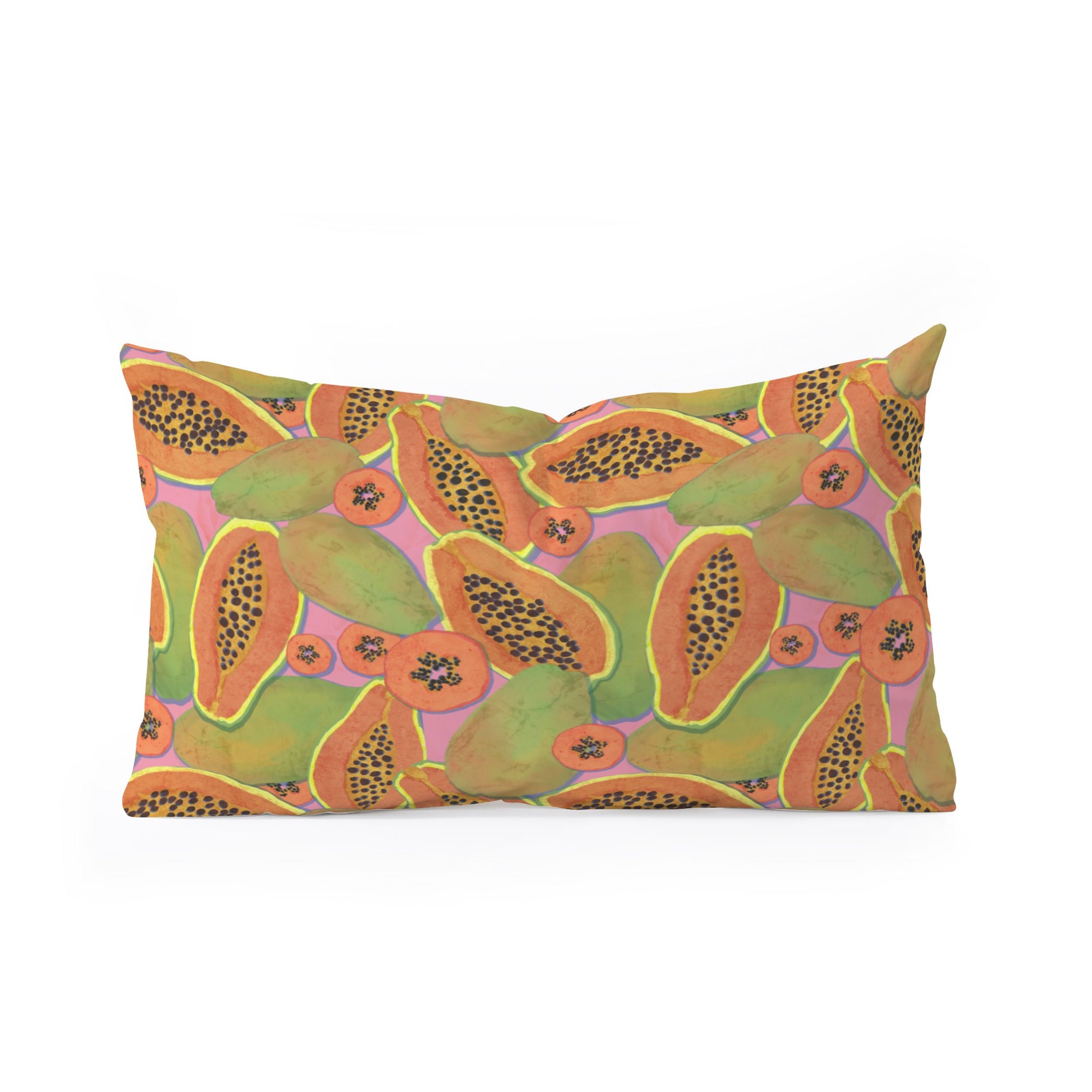 "Ole Pretty Papayas" Oblong Throw Pillow (DS)