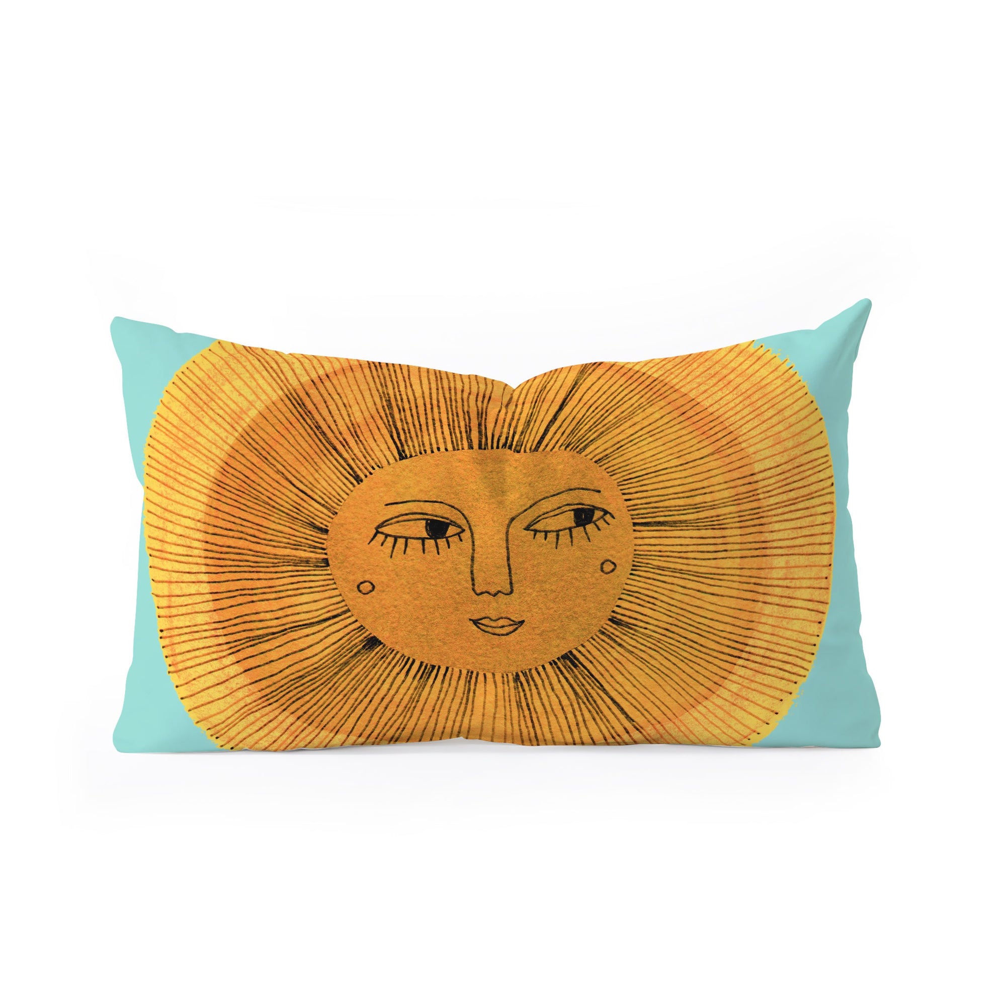 "Ole Turquoise Sunshine" Oblong Throw Pillow (DS)