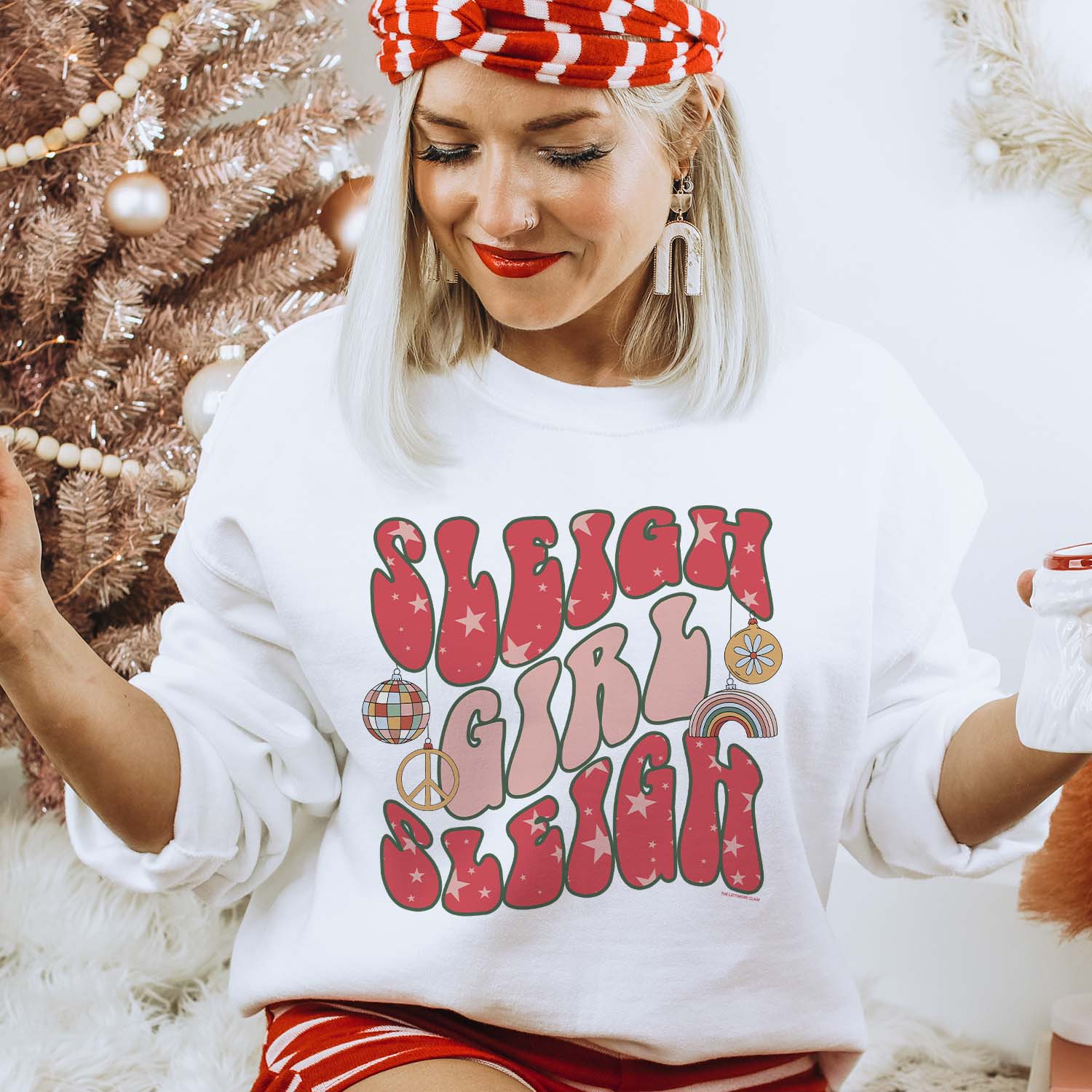 Sleigh Girl Sleigh White Graphic Sweatshirt (made 2 order) LC