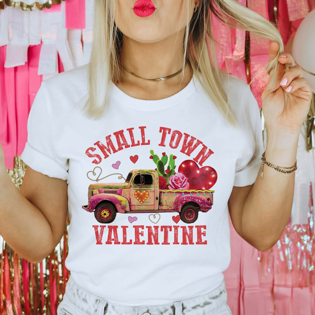 Small Town Valentine Graphic Tee (made 2 order) LC