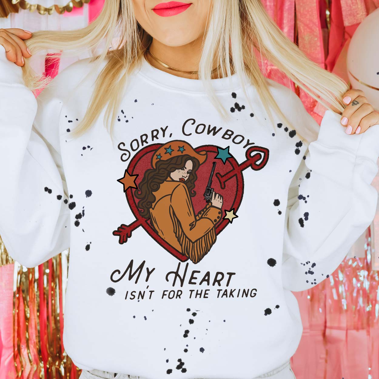 Sorry Cowboy Graphic Sweatshirt (made 2 order) LC