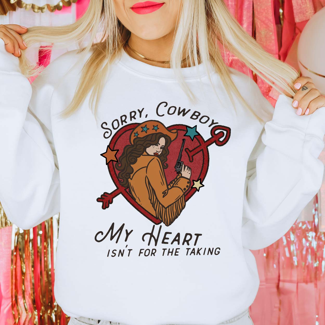 Sorry Cowboy Graphic Sweatshirt (made 2 order) LC