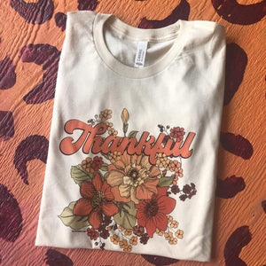 "Ole Thankful Vibes" Vintage Floral Graphic Tee (made 2 order)