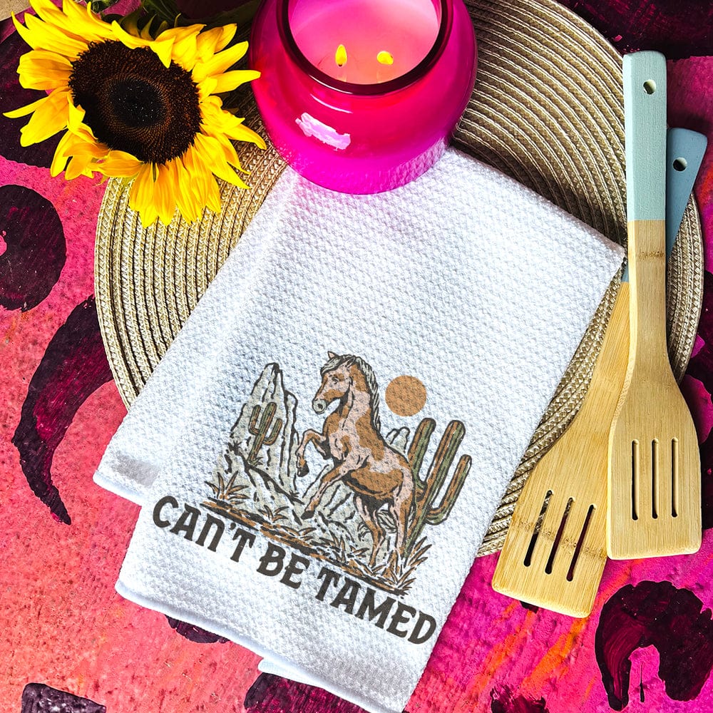 Can't Be Tamed Waffle Weave Decorative Hand Towel (DS) LC