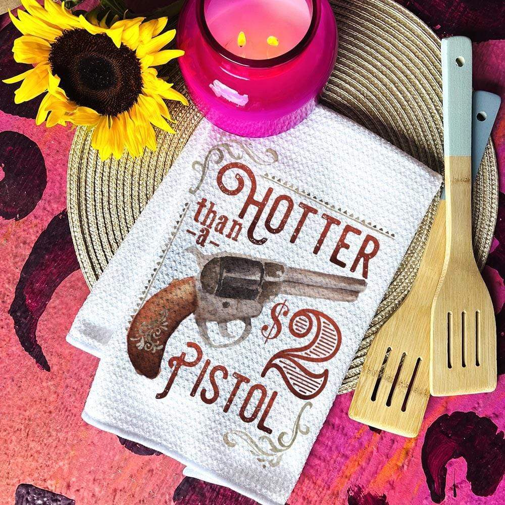 Hotter Than a $2 Pistol Waffle Weave Decorative Hand Towel (DS) LC