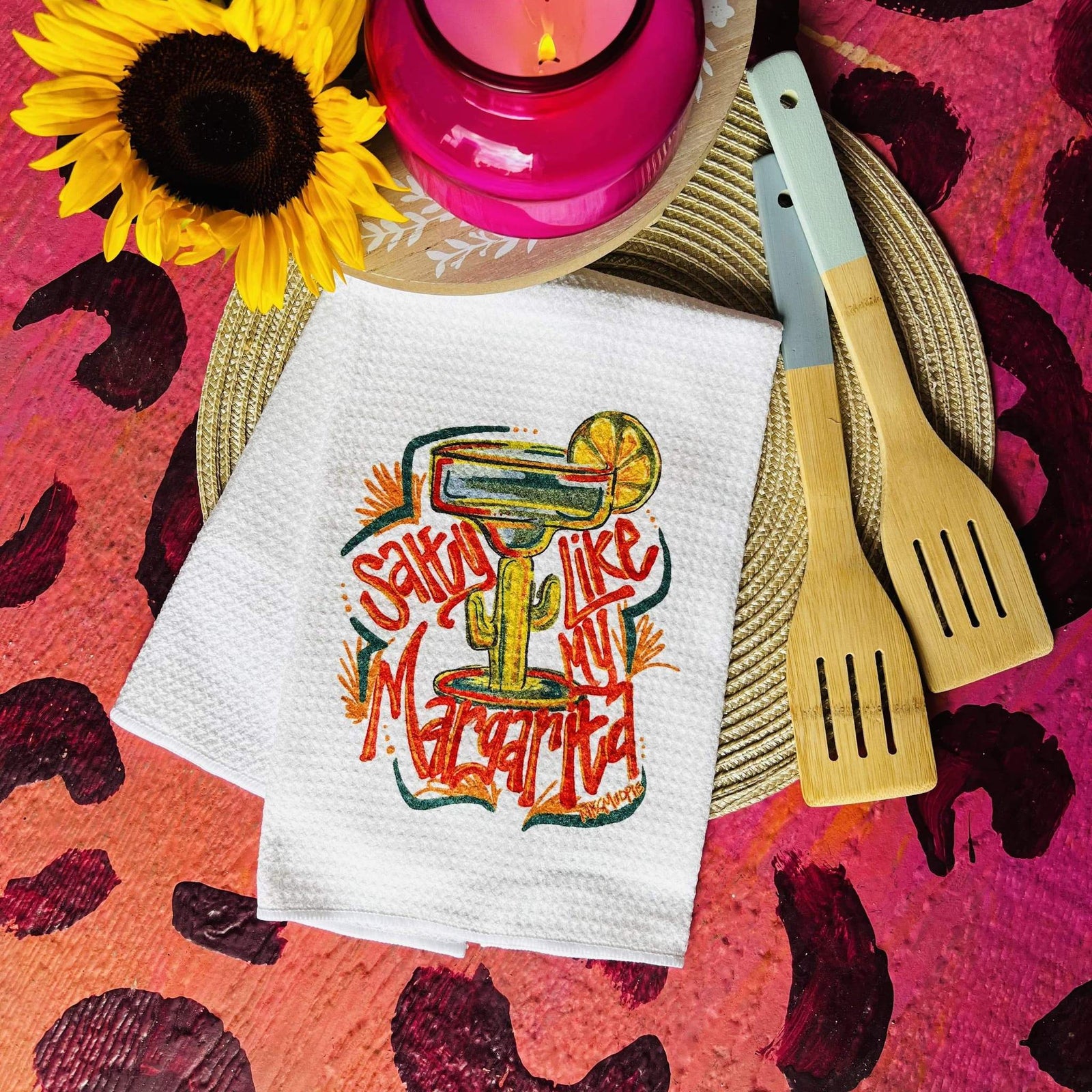 Salty Like My Margarita Waffle Weave Decorative Hand Towel (DS) LC