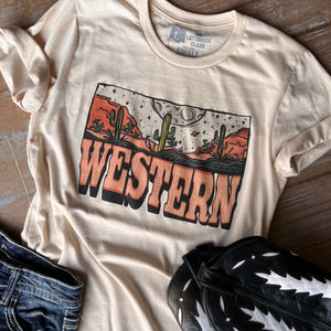 Western Moon Graphic Tee (made 2 order) LC